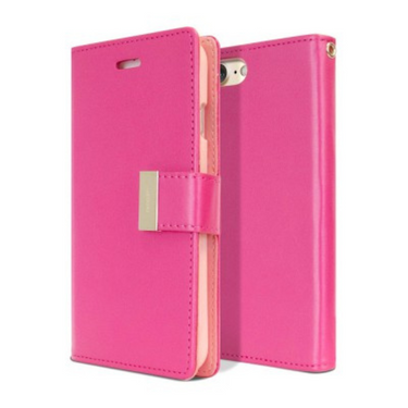 iPhone 7 Plus Compatible Case Cover With Rich Diary for Stylish Protection - HotPink